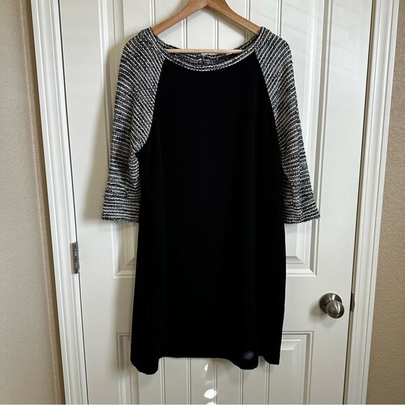 Loft women’s midi dress‎ size 12 black gray - Picture 2 of 6